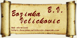 Božinka Veličković vizit kartica